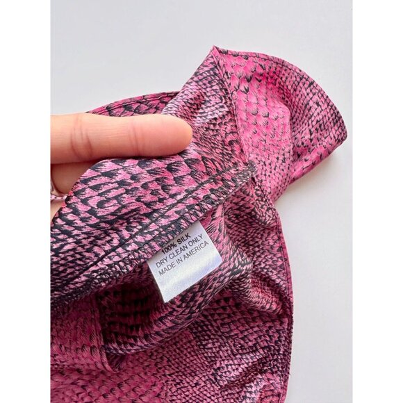 AMANDA UPRICHARD Red Snake Print Silk Crepe Strapless Ruffle Mini Dress, Size P - Picture 9 of 10